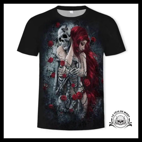 T-shirt Tête de Mort Squelette Love