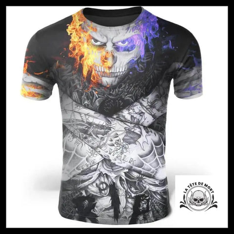 T-Shirt Tête de Mort Tatouage