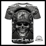 T-shirt Tête de Mort Techno