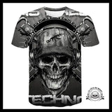 T-shirt Tête de Mort Techno