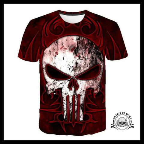T-shirt Tête de Mort Tribal