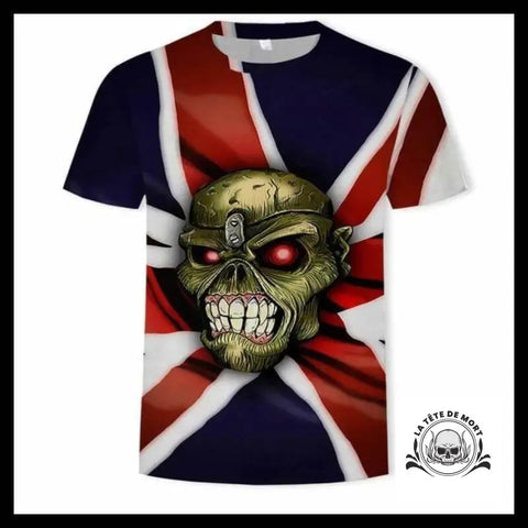 T-shirt Tête de Mort Zombie Anglais