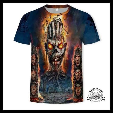 T-shirt Tête de Mort Zombie Temple