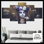 Tableau Crâne Femme Mexicaine