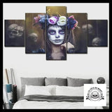 Tableau Crâne Femme Mexicaine