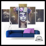Tableau Crâne Femme Mexicaine