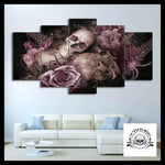Tableau Crâne Et Fleur