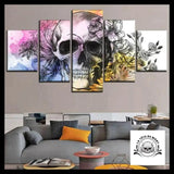 Tableau Crâne Fleuri