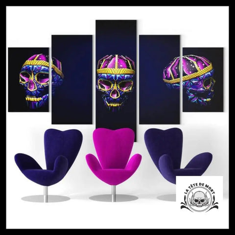 Tableau Crâne Multicolore