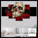 Tableau Crâne Et Rose