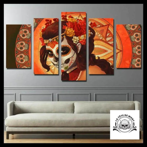Tableau Tête de Mort Femme Mexicaine