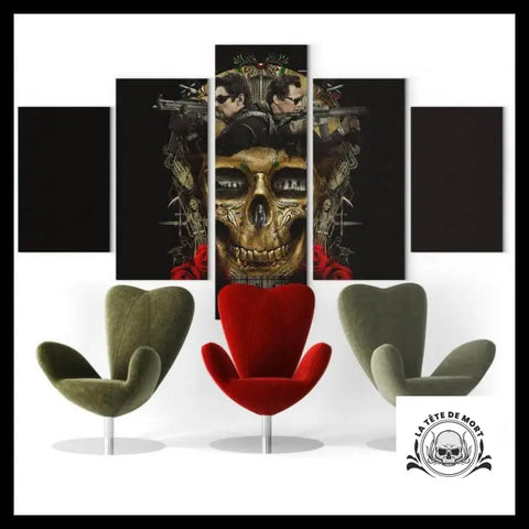 Tableau Tête de Mort Guerrier