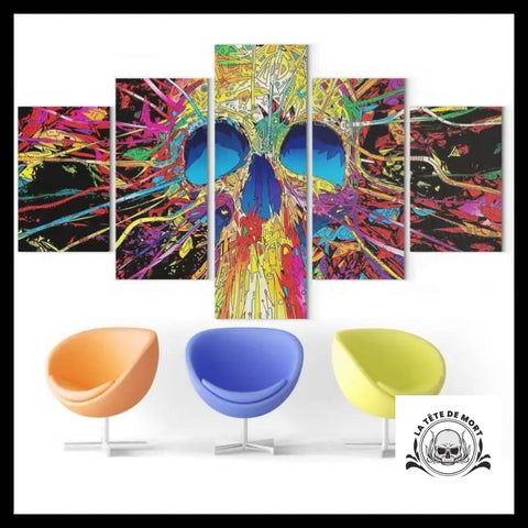 Tableau Tête de Mort Multicolore