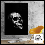 Tableau Tête de Mort Noir et Blanc