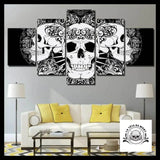 Tableau Tête de Mort Noir et Blanc