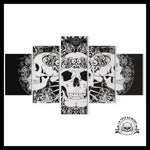 Tableau Tête de Mort Noir et Blanc