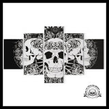 Tableau Tête de Mort Noir et Blanc