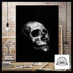 Tableau Tête de Mort Noir et Blanc