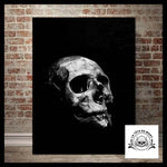 Tableau Tête de Mort Noir et Blanc