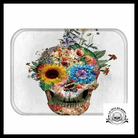 Tapis Crâne Fleuri