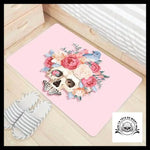 Tapis Crâne Fleuri