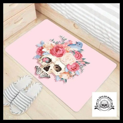 Tapis Crâne Fleuri