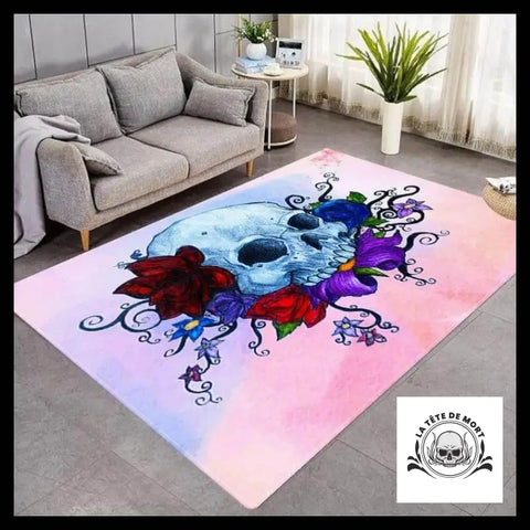 Tapis Crâne Fleurs