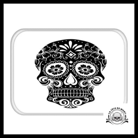 Tapis Crâne Mexicain Noir et Blanc