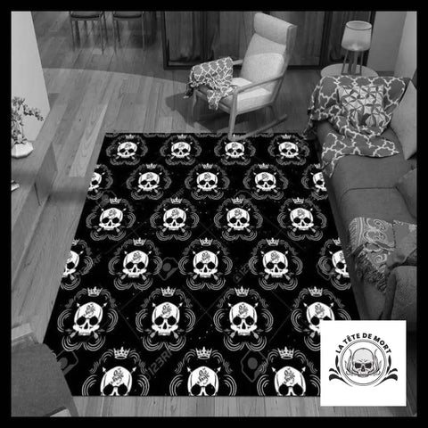 Tapis Crâne Noir & Blanc