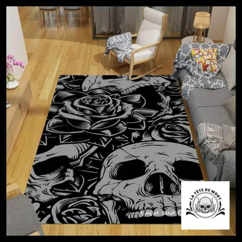 Tapis Crâne Roses