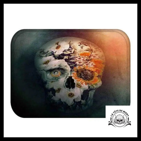 Tapis Tête de Mort Fleurie