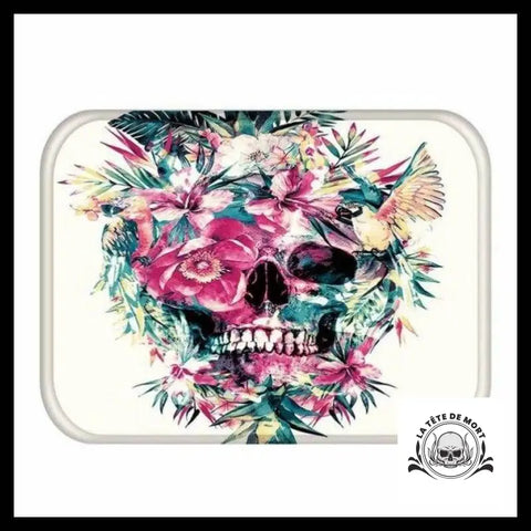 Tapis Tête de Mort Fleurs