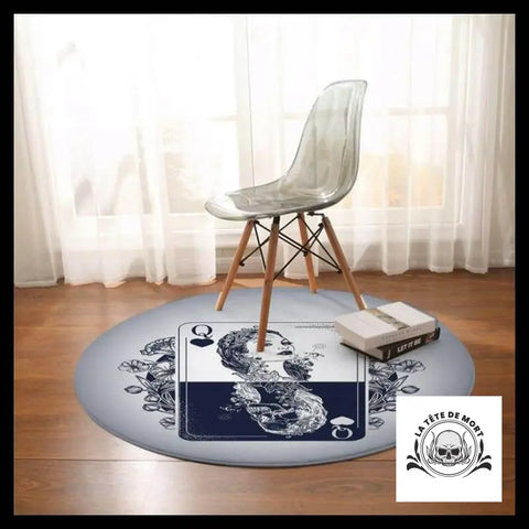 Tapis Tête de Mort Rond Femme Calavera