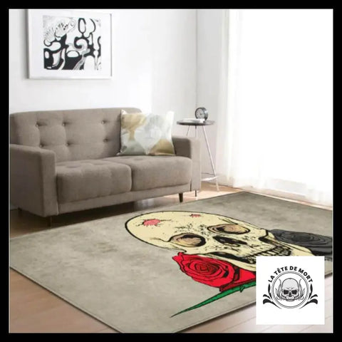 Tapis Tête de Mort Rose