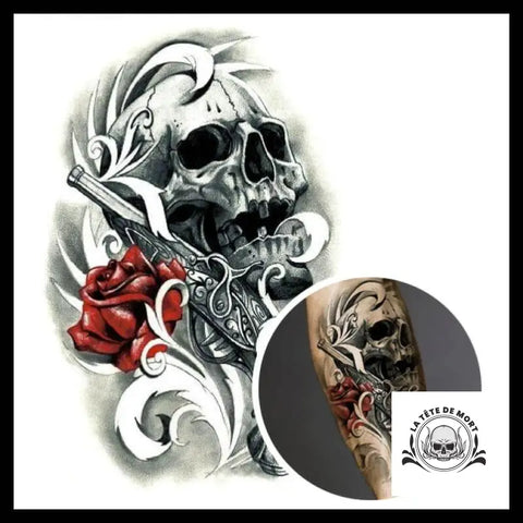 Tatouage Temporaire Rose Rouge