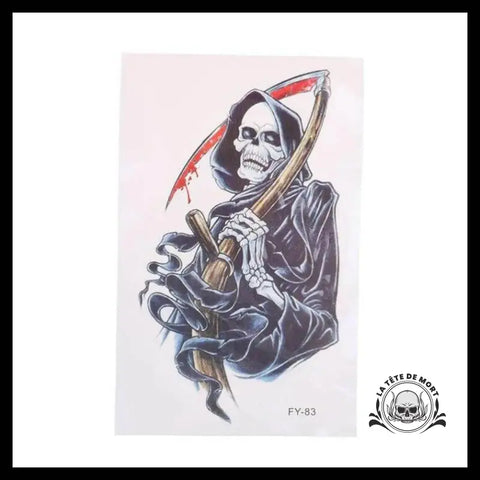 Tatouage Tête de Mort Faucheuse Temporaire