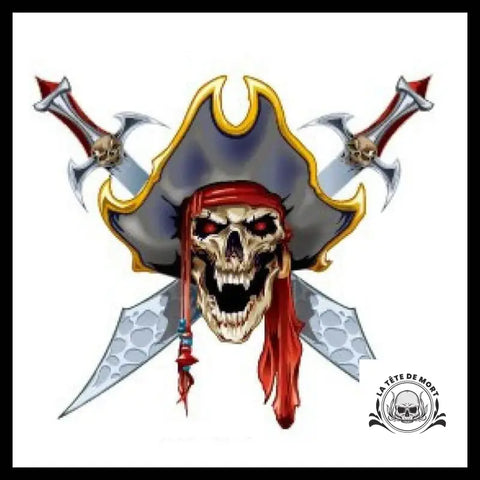 Tatouage Tête de Mort Pirate Temporaire