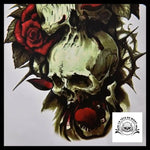Tatouage Tête de Mort Rose Mortelle Temporaire