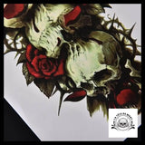 Tatouage Tête de Mort Rose Mortelle Temporaire