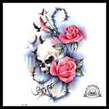 Tatouage Tête de Mort Rose Temporaire