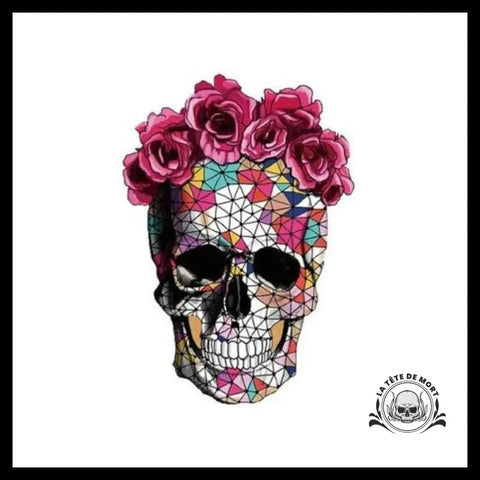 Transfert Tête de Mort Avec Fleurs