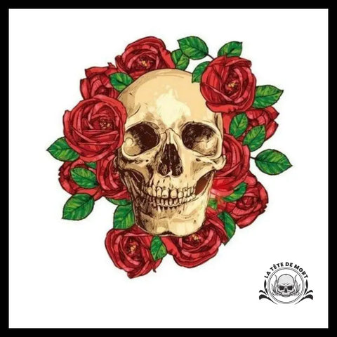Transfert Tête de Mort Avec Roses