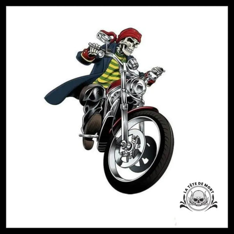 Transfert Tête de Mort Squelette Moto