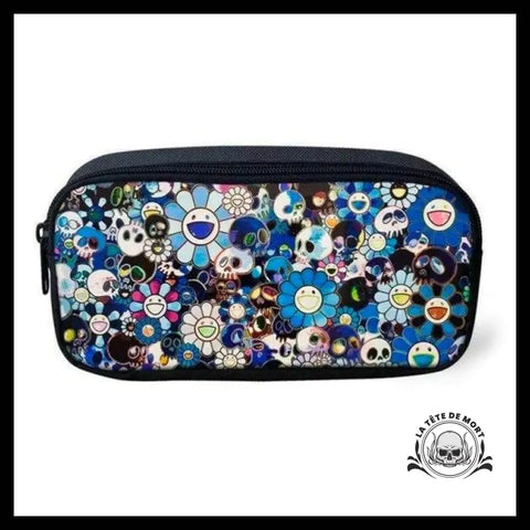Trousse Tête de Mort Avec Fleurs