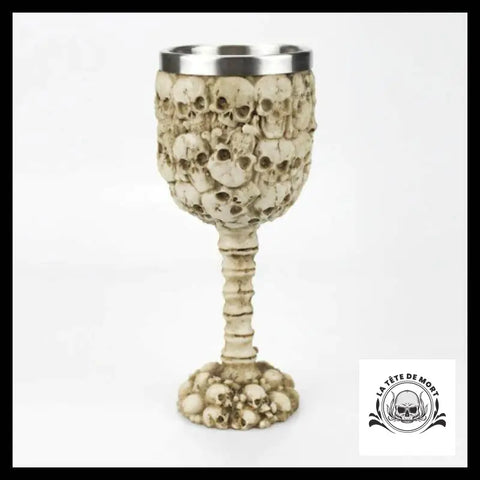 Verre à Vin Tête de Mort Colonne Vertébrale