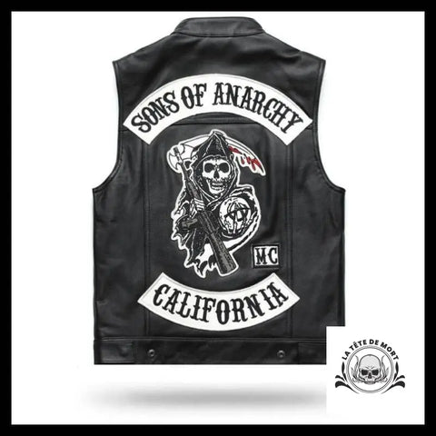 Veste Biker Sans Manches (Cuir)