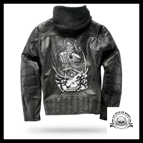 Veste Biker Noire (Cuir)