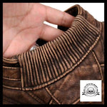 Veste en Cuir Marron Rider