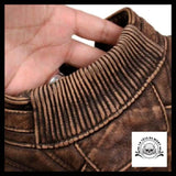 Veste en Cuir Marron Rider