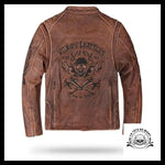 Veste en Cuir Marron Rider